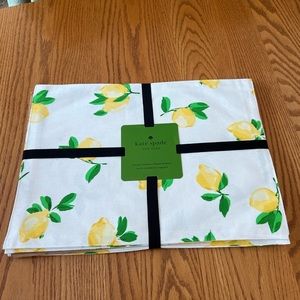 NWT Kate Spade Lemon & Leaves Set of 4 Placemats